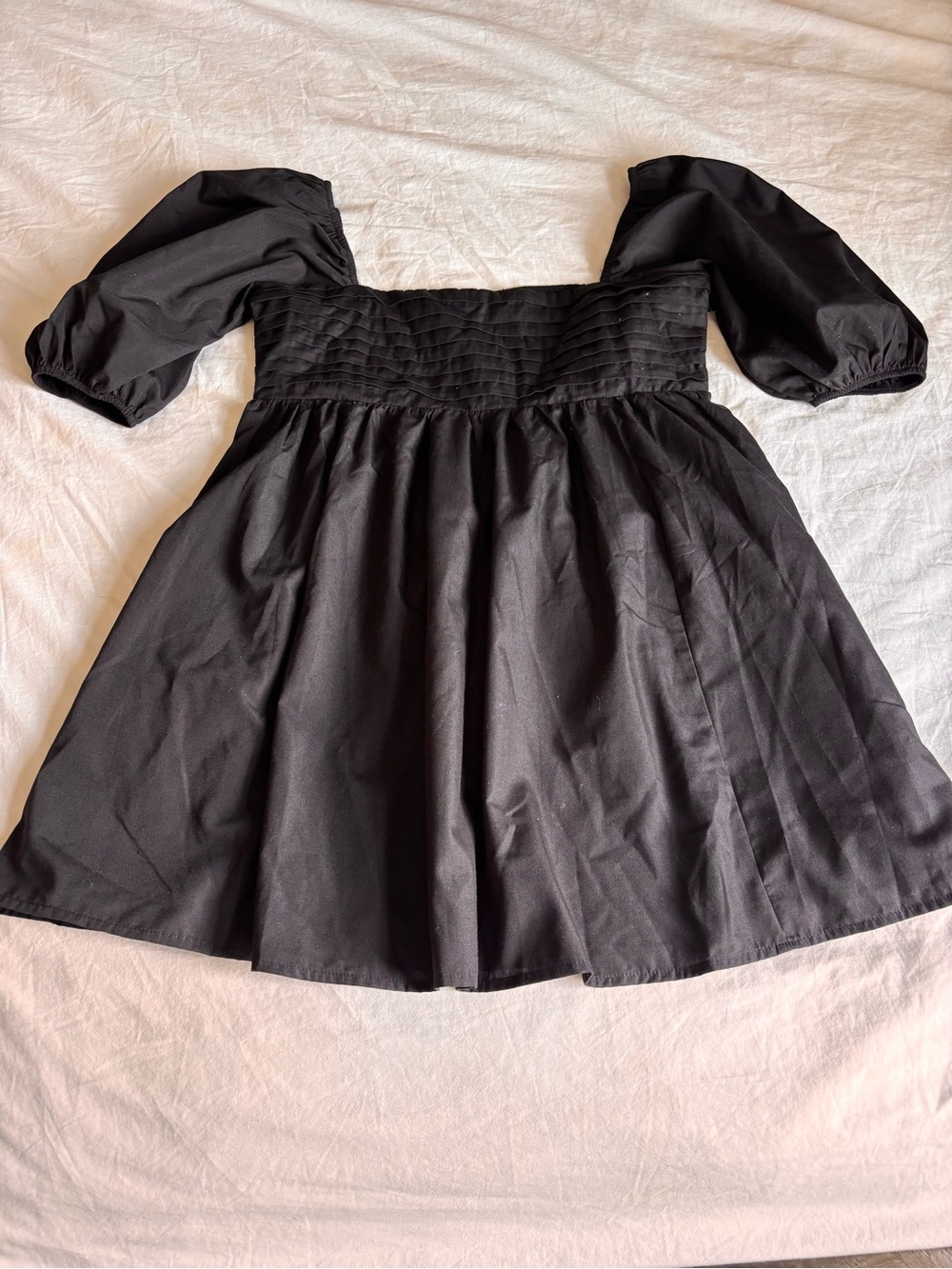Miami Smocked Puff Sleeve Off the Shoulder Dress • Size Large